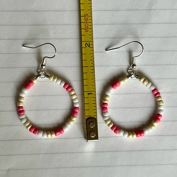 Handmade Beaded Hoops - Picture 3 of 3